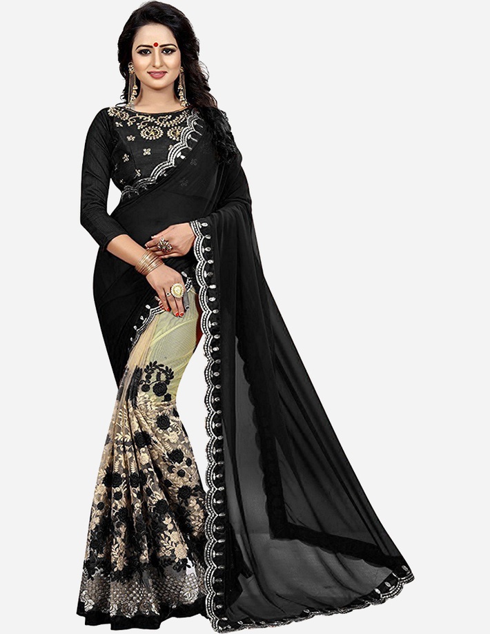 Women's Georgette Saree With Blouse Piece