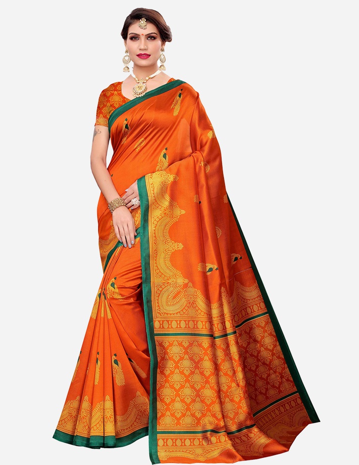 Women's Georgette Saree With Blouse Piece