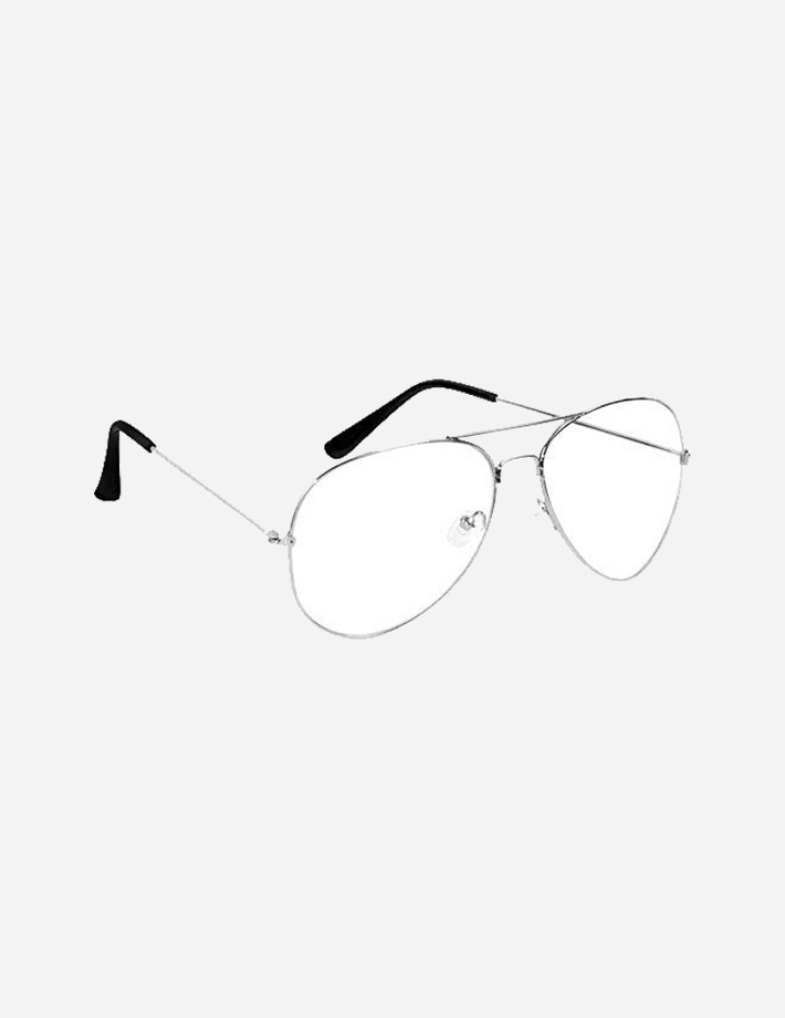 Silver Frame UV Protected Aviator Sunglasses for Men