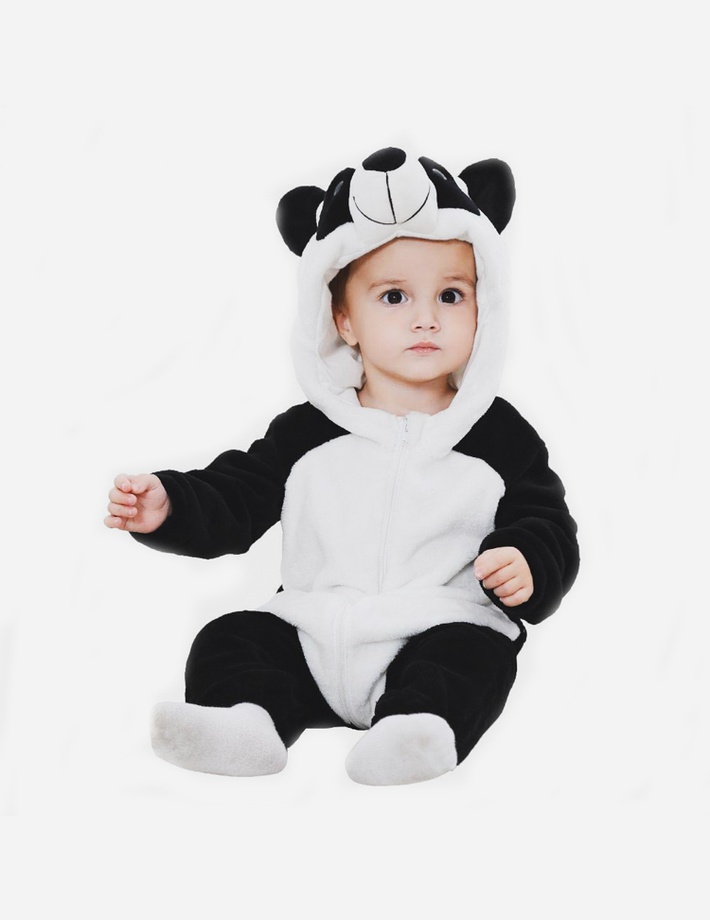 TASLAR Unisex Baby Flannel Jumpsuit Panda Style Cosplay Clothes Bunting Outfits Snowsuit Hooded Romper Outwear